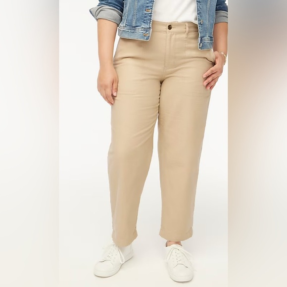 J Crew Cotton Camp Pant in Light Khaki size 12 petite - Picture 1 of 8